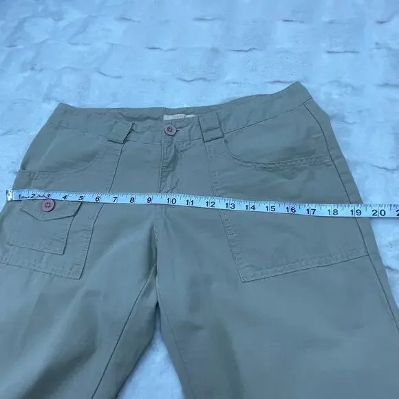 🔥Vintage Y2K Forever 21 Made in USA Low Rise Flare Wide Leg Khaki Pants Women M - Picture 11 of 16